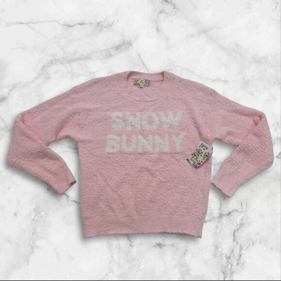 Pink Republic Tops - Snow Bunny Pink & White Sweater Size Medium